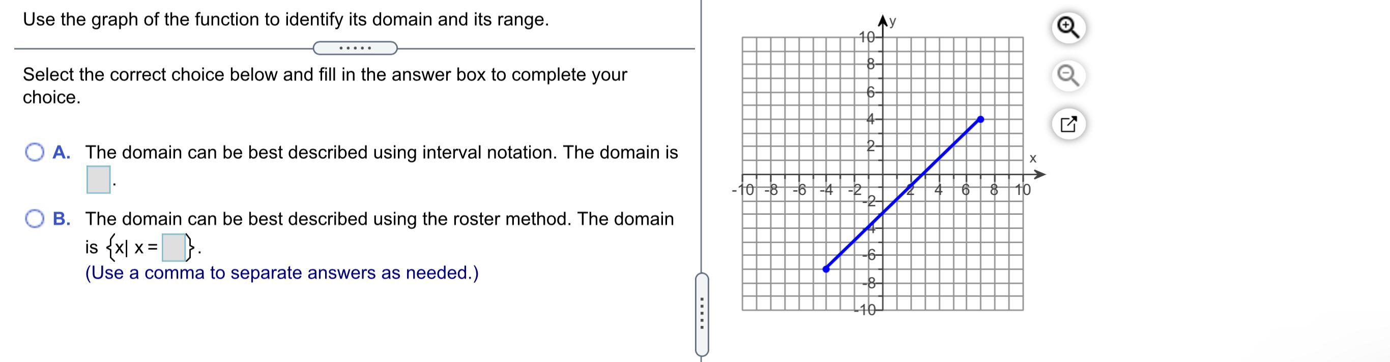 Solved Use the graph of the function to identify its domain | Chegg.com