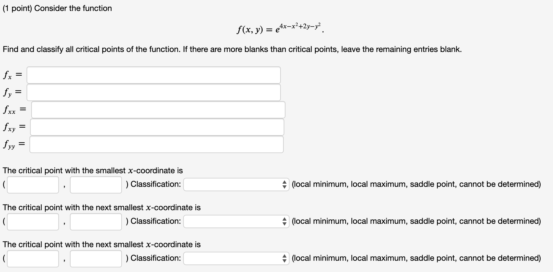 Solved (1 point) Consider the function f(x, y) = | Chegg.com