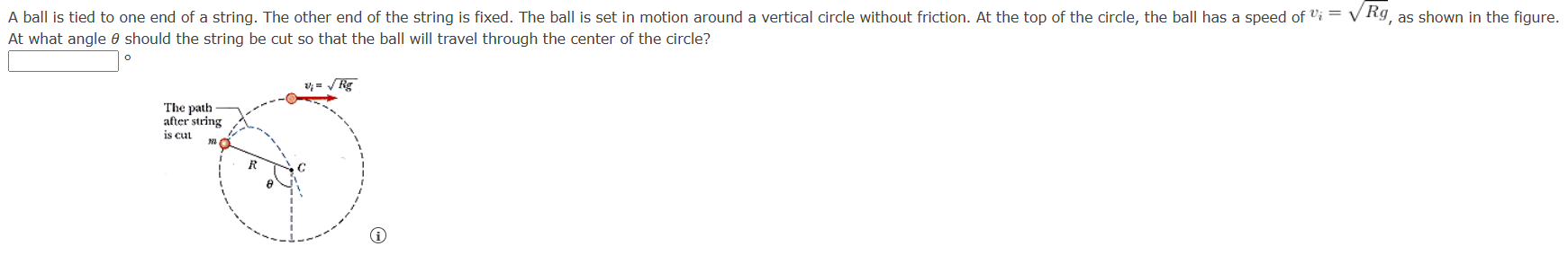 Solved At what angle θ ﻿should the string be cut so that the | Chegg.com