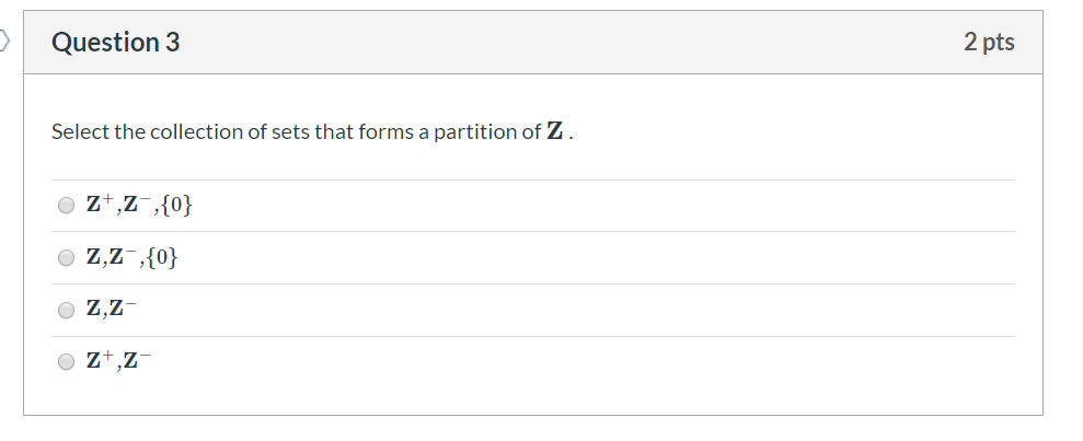 Solved Question 2 2 pts Select the collection of sets that | Chegg.com