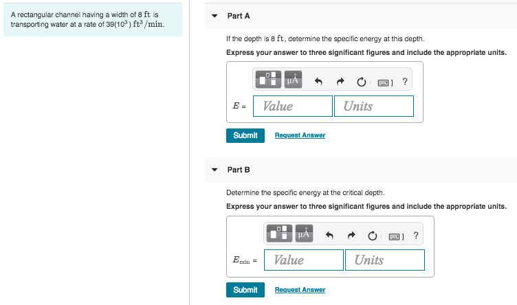 Solved A rectangular channel having a width of 8 ft is | Chegg.com