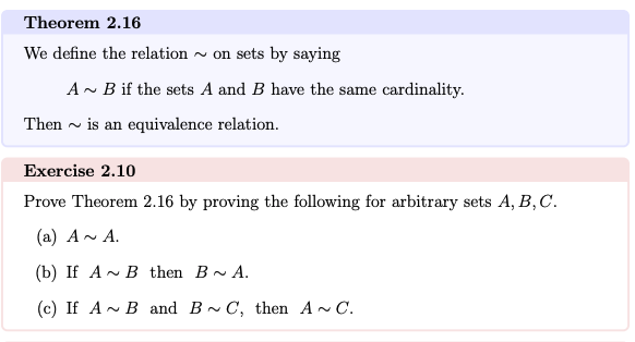 Solved We Define The Relation ∼ On Sets By Saying A∼B If The | Chegg.com