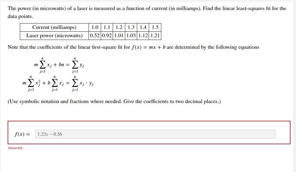 Solved The power (in microwatts) of a laser is measured as a | Chegg.com