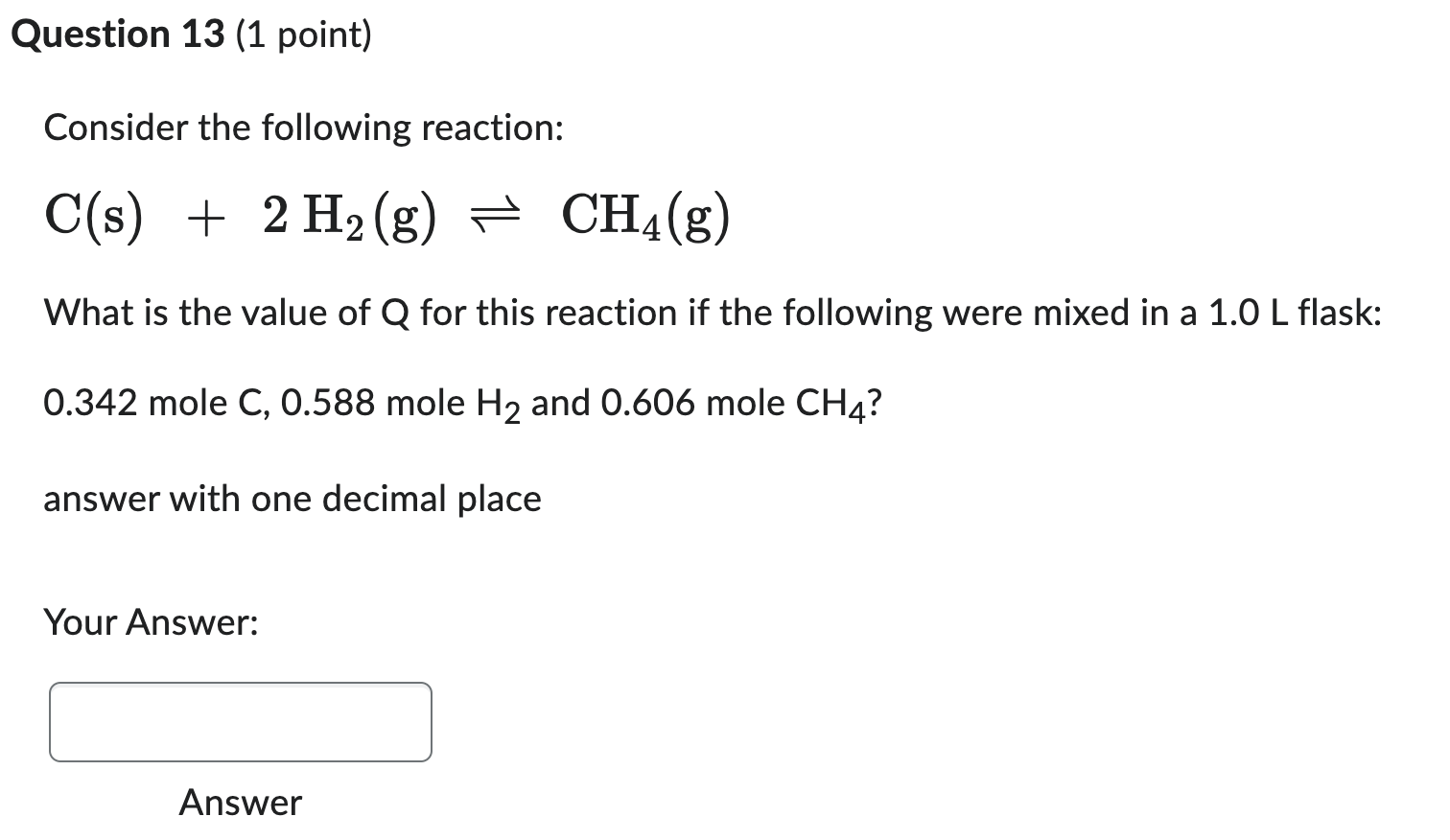 Solved Consider the following reaction: C(s)+2H2( g)⇌CH4( g) | Chegg.com