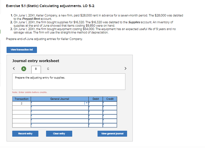 Solved Exerclse 5.1 (Static) Calculating AdJustments. LO 5.2 | Chegg.com