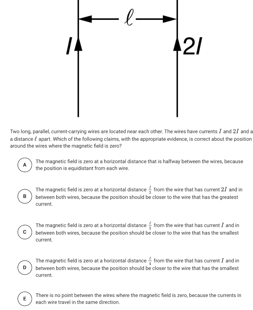 Solved -b- 21 Two Long, Parallel, Current-carrying Wires Are | Chegg.com