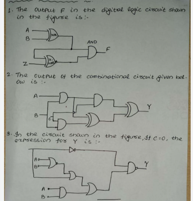 Solved 1. The output F in the digital logic circuit shown in | Chegg.com