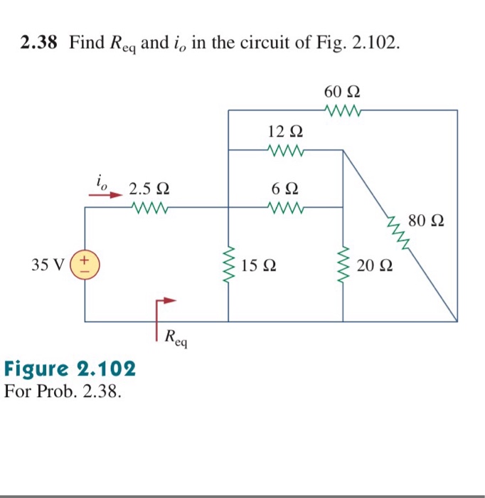 Solved Find R_eq and i_0 in the circuit of Fig. 2.102. | Chegg.com