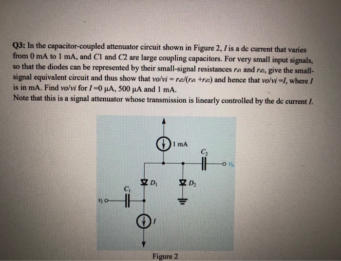 Solved Q3 In the capacitorcoupled attenuator circuit shown