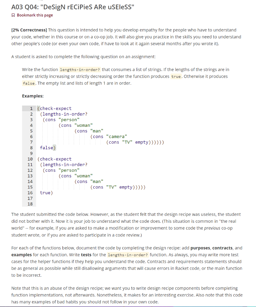 Try to solve these problems with DrRacket, Racket is | Chegg.com