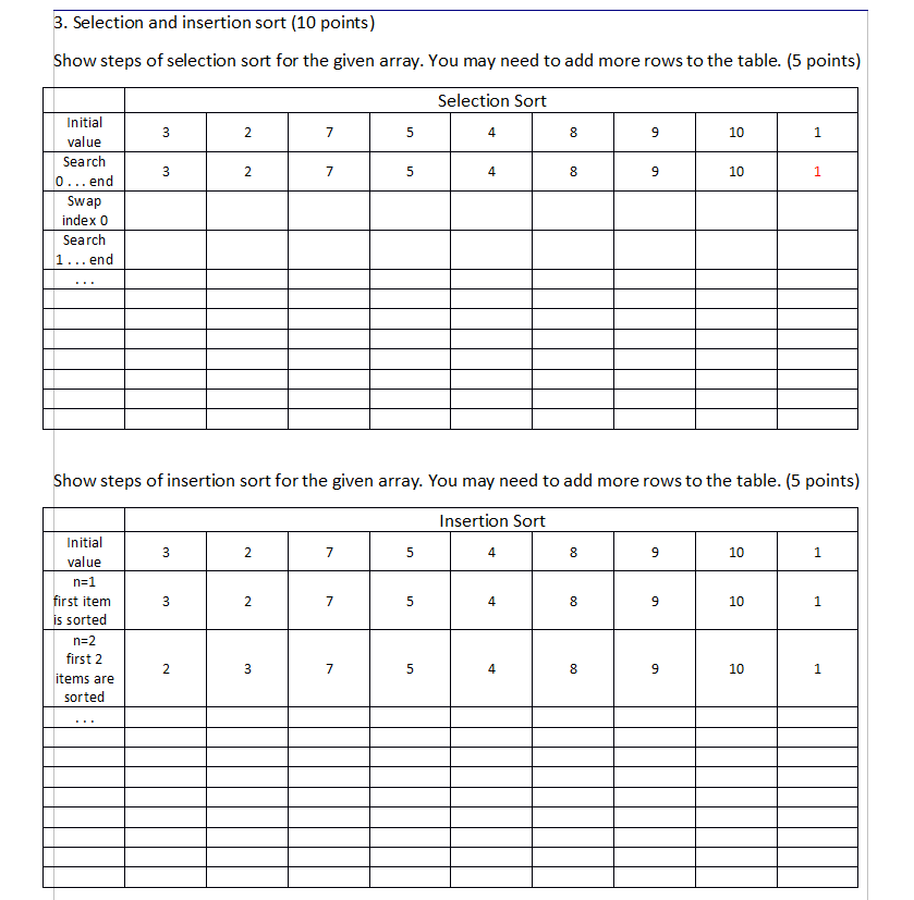 Solved Please fill out these tables to the best of your | Chegg.com