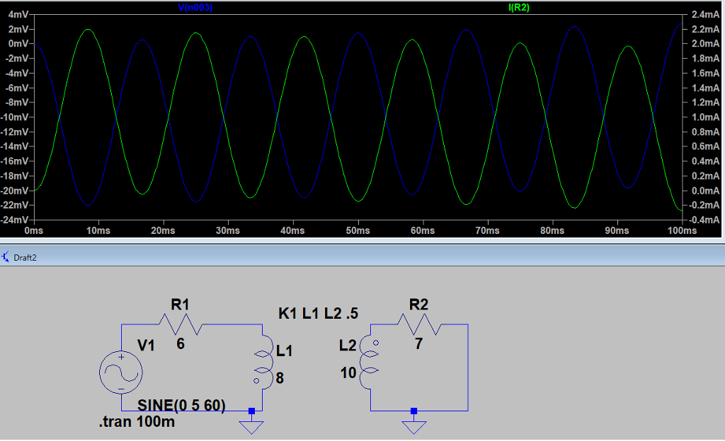 On LTSpice with a schematic of a coupled