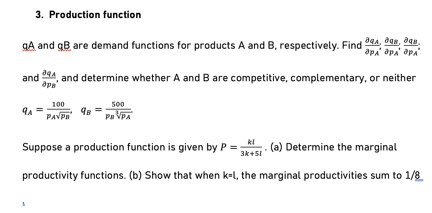 Solved 2. Cobb-Douglas Production Function In Economics, A | Chegg.com