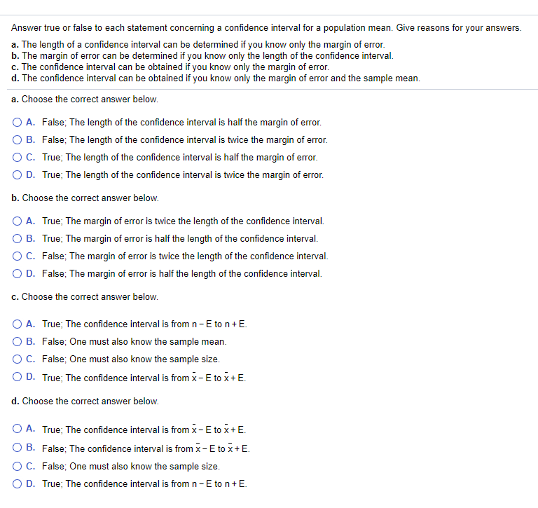 Solved Answer true or false to each statement concerning a | Chegg.com