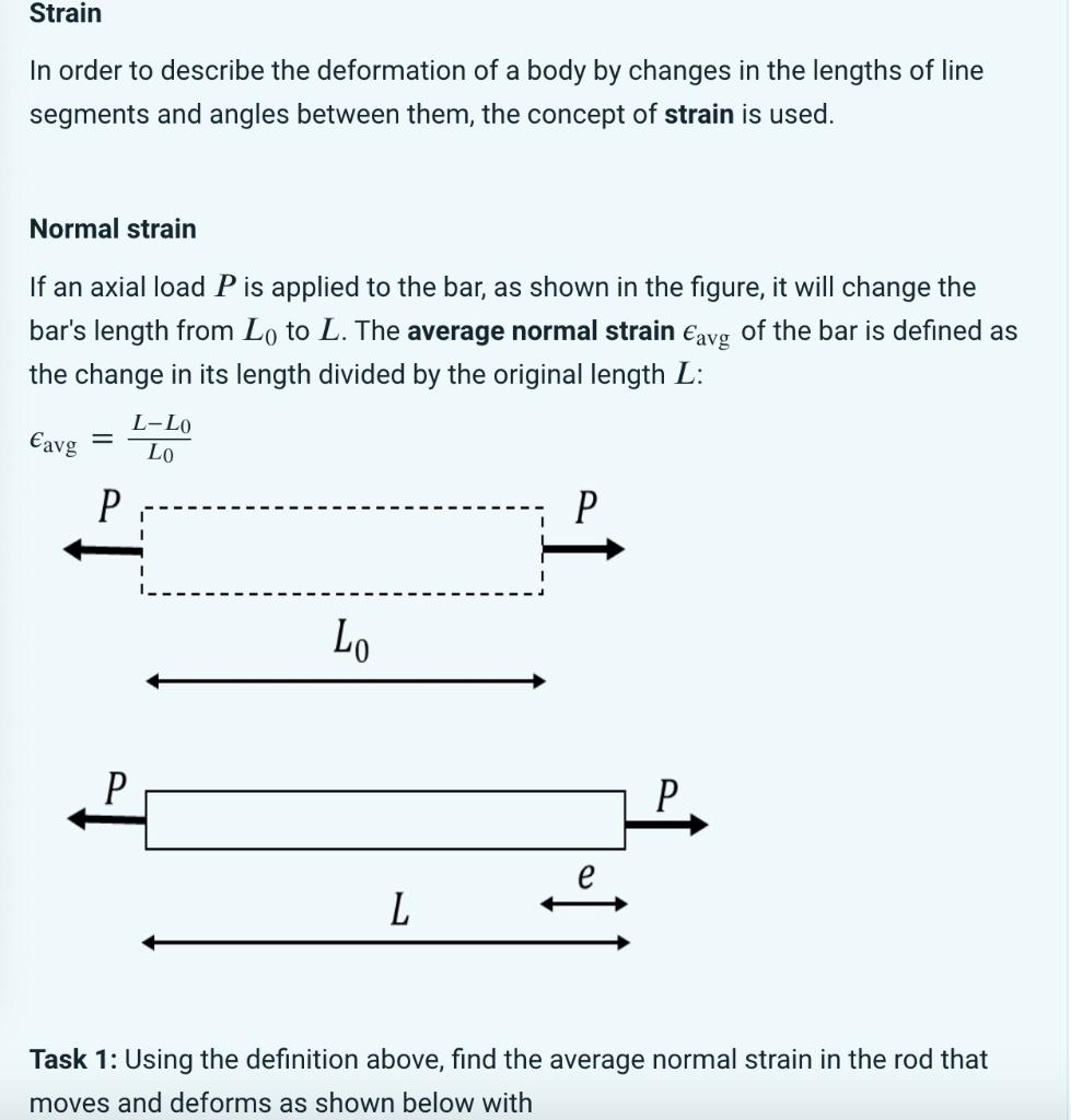Solved Strair In order to describe the deformation of a body | Chegg.com