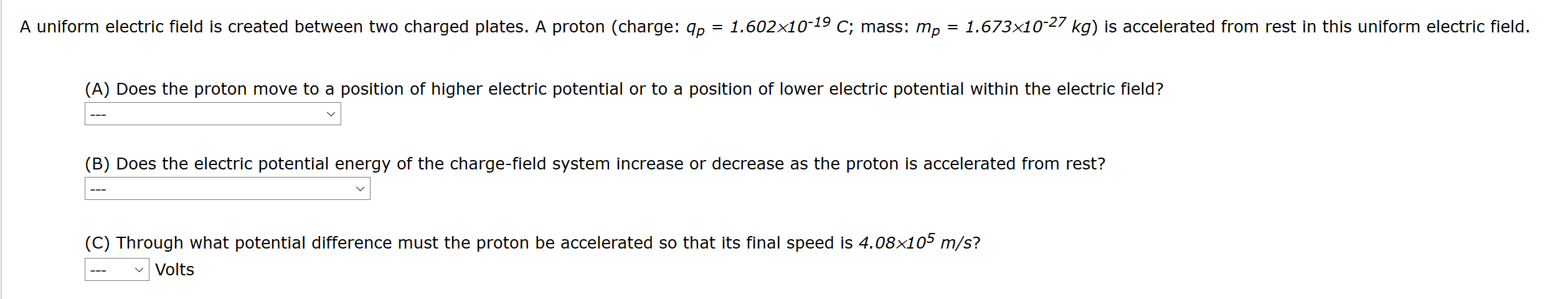 Solved A uniform electric field is created between two | Chegg.com