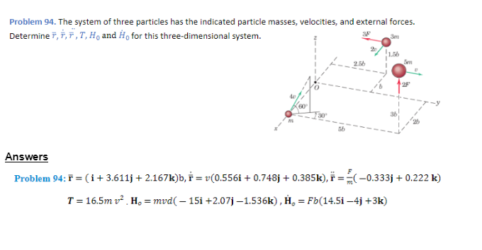 Solved Problem 94. The system of three particles has the | Chegg.com