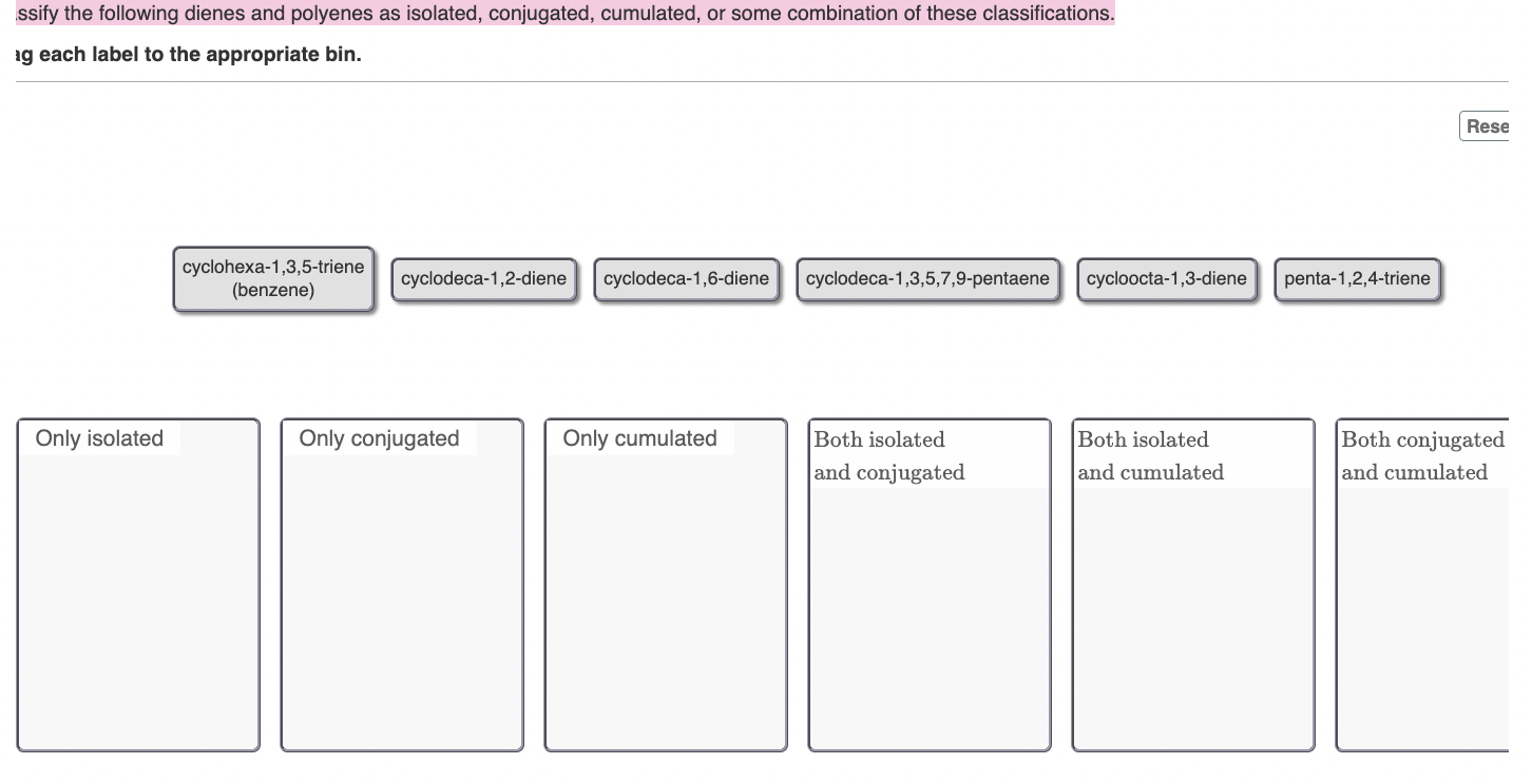 Solved Classify The Following Dienes And Polyenes As | Chegg.com