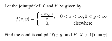 Solved Let The Joint Pdf Of X And Y Be Given By | Chegg.com