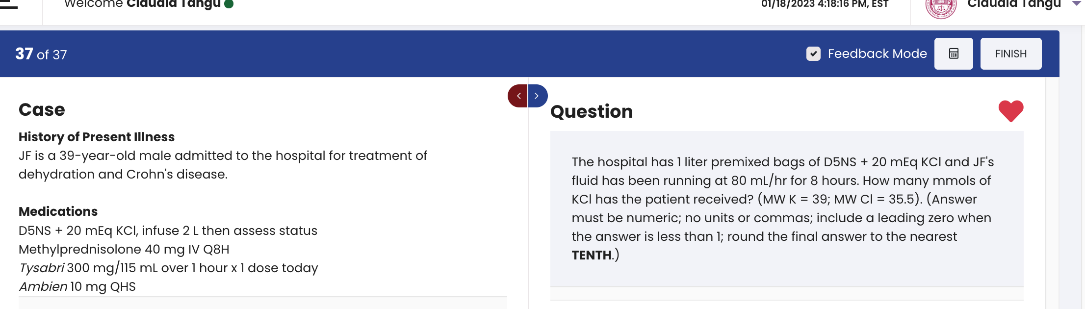 Solved Case Question History of Present Illness JF is a | Chegg.com