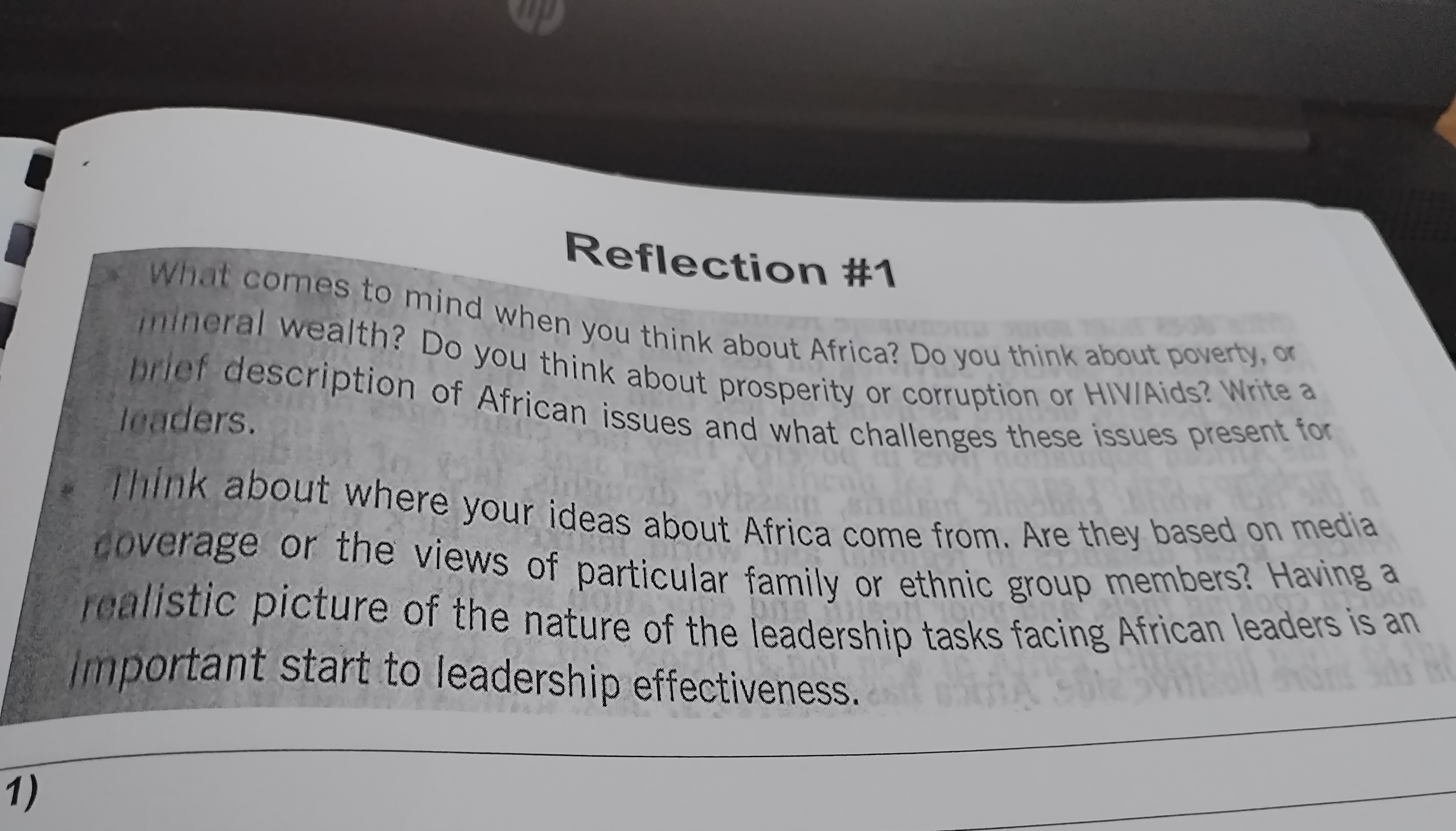Solved Reflection \#1 What comes to mind when you think | Chegg.com