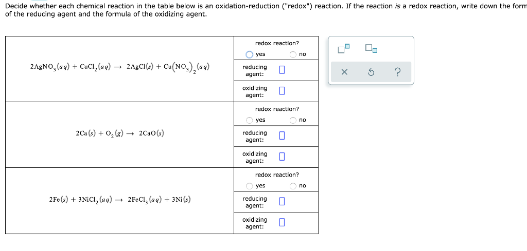 Solved Decide whether each chemical reaction in the table Chegg