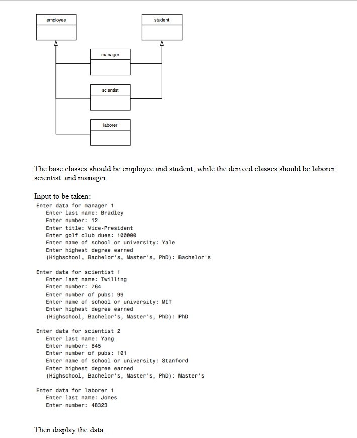 Solved Create a C++ program that stores information about a | Chegg.com