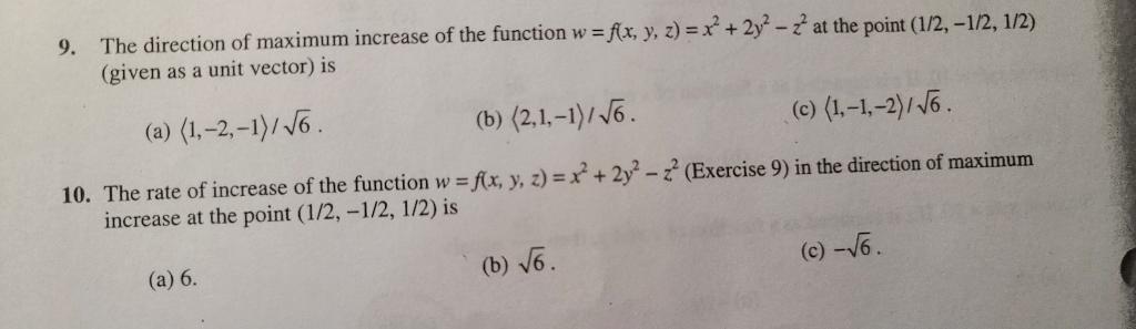 Solved The direction of maximum increase of the function | Chegg.com