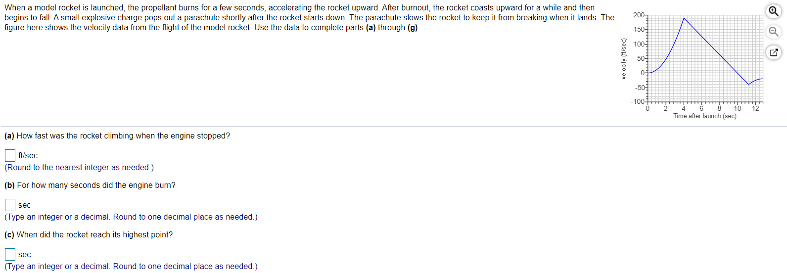 Solved A Model Rocket Is Launched With An Initial Upw vrogue.co