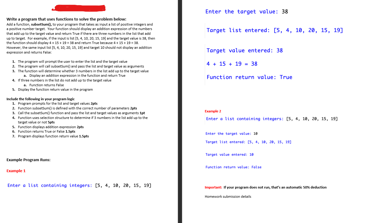 Solved Enter the target value: 38 Write a program that uses | Chegg.com