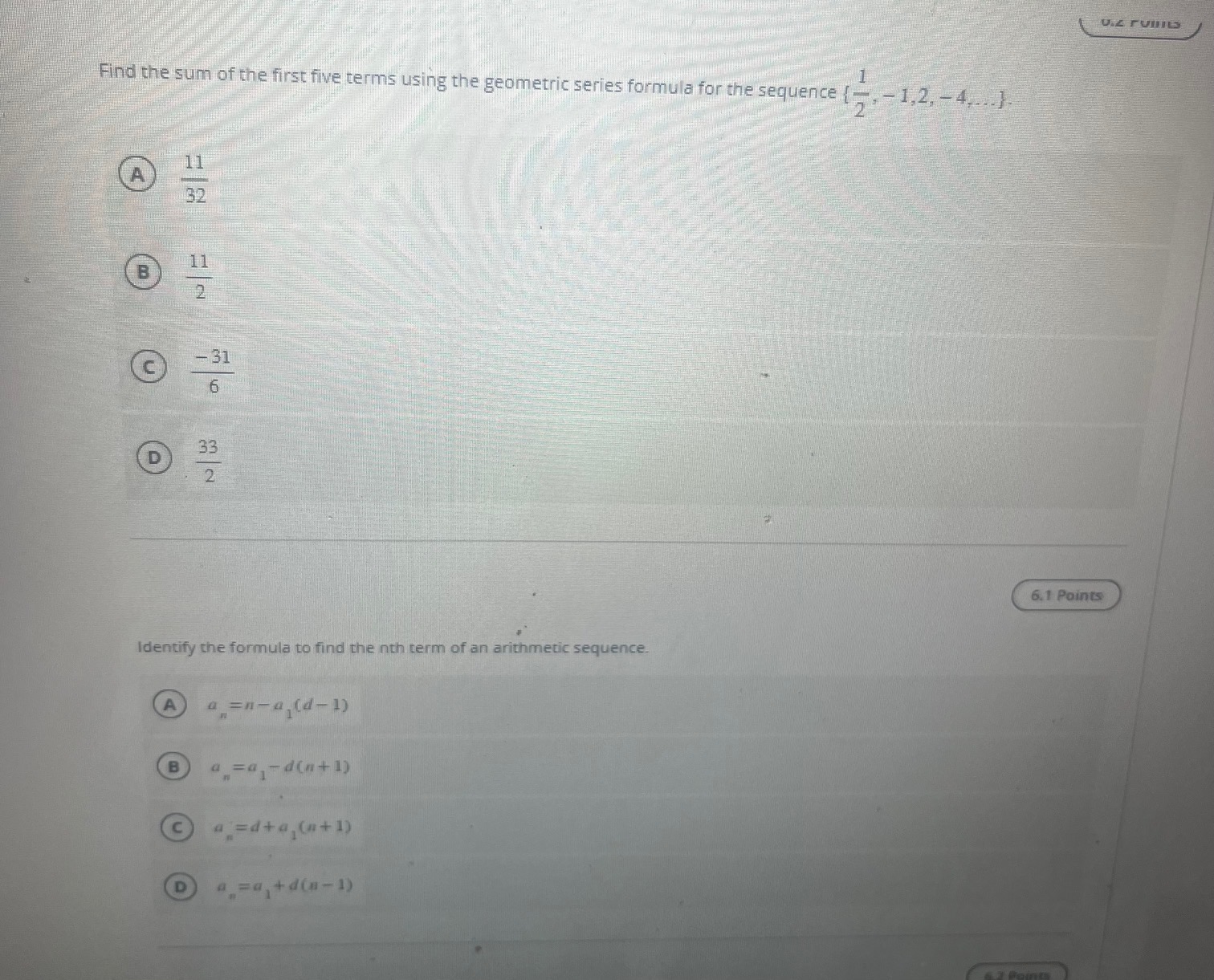 find the sum of the first five terms of the geometric sequence