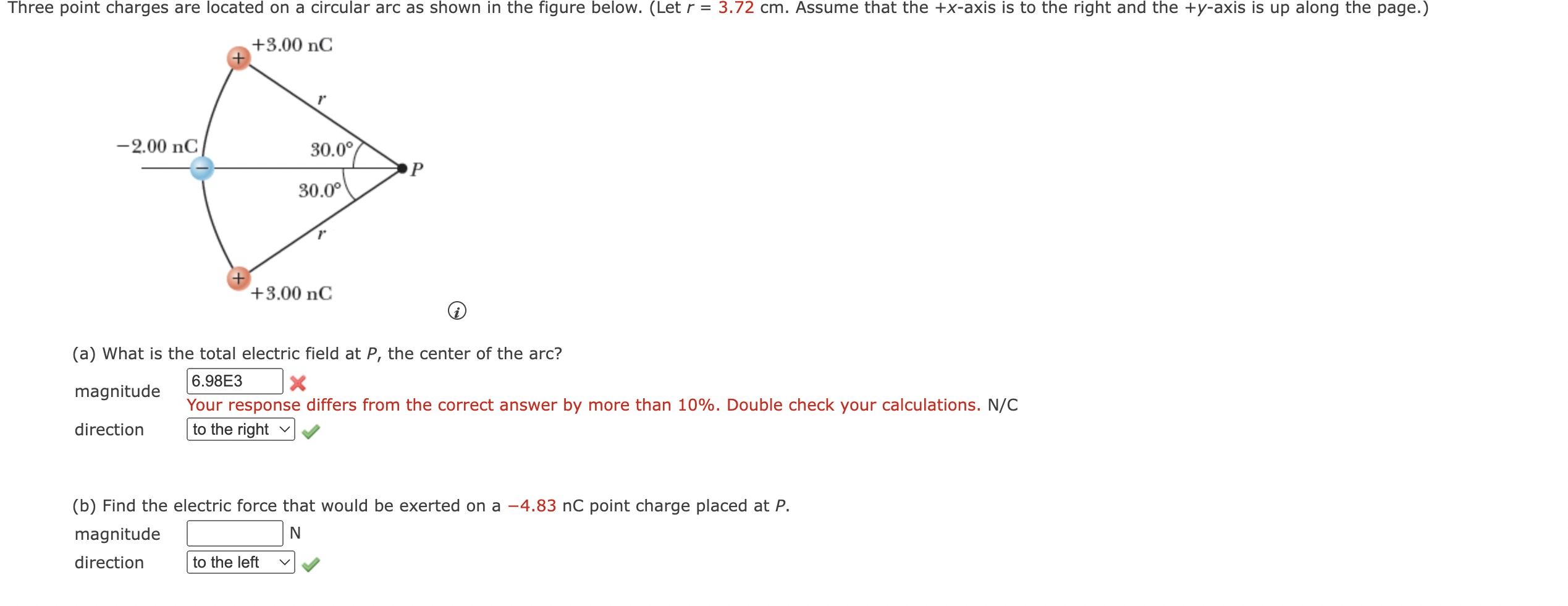 Solved (2) (a) What is the total electric field at P, the | Chegg.com