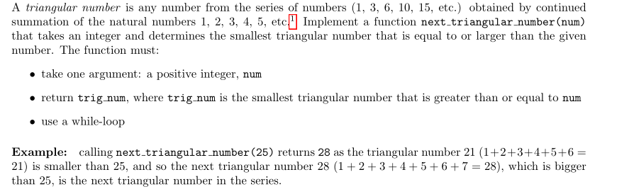 Solved A triangular number is any number from the series of | Chegg.com