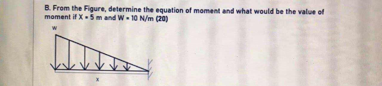 Solved B. From The Figure, Determine The Equation Of Moment | Chegg.com