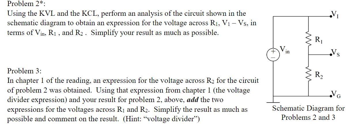 Solved Vi Problem 2*: Using The KVL And The KCL, Perform An | Chegg.com