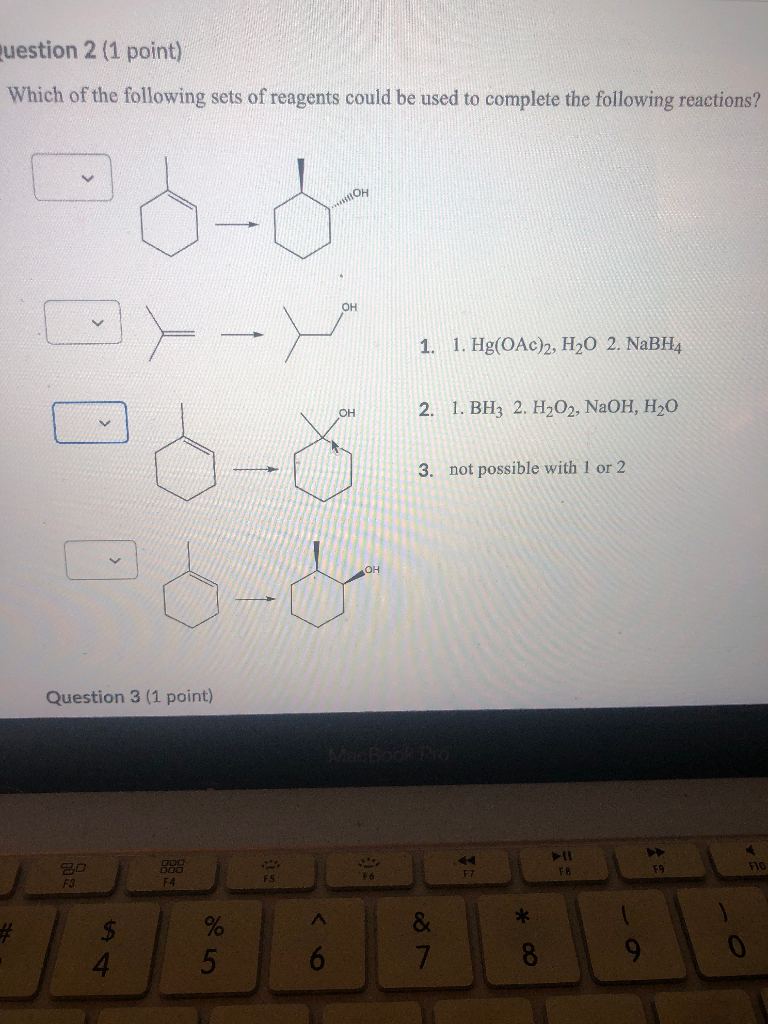 Solved question 2 (1 point) Which of the following sets of | Chegg.com