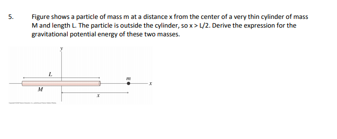 Solved 5. Figure shows a particle of mass m at a distance x | Chegg.com