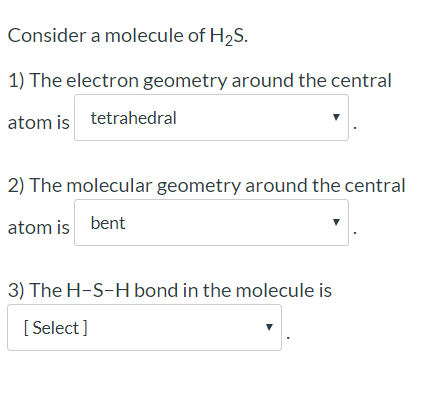 h2s electron domain geometry