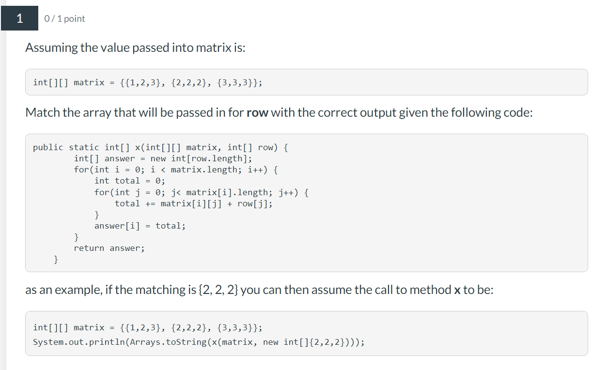 Solved Give the correct output of the array that would be | Chegg.com