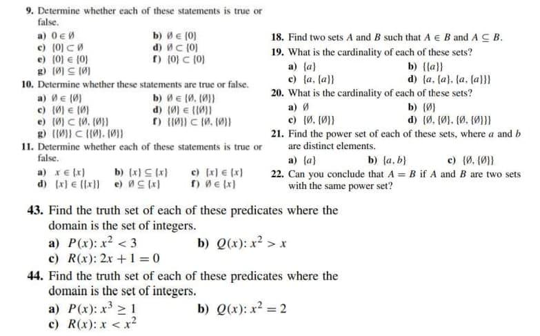 Solved A 9 Determine Whether Each Of These Statements I Chegg Com