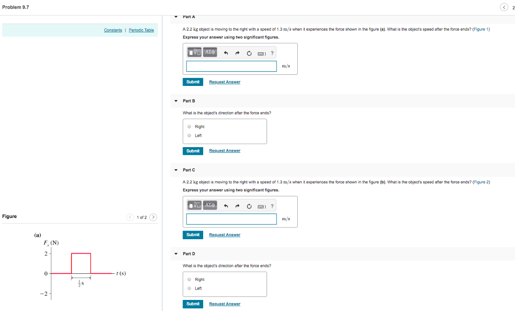Solved Problem 9.7 Part A A 2.2 kg object is moving to the | Chegg.com