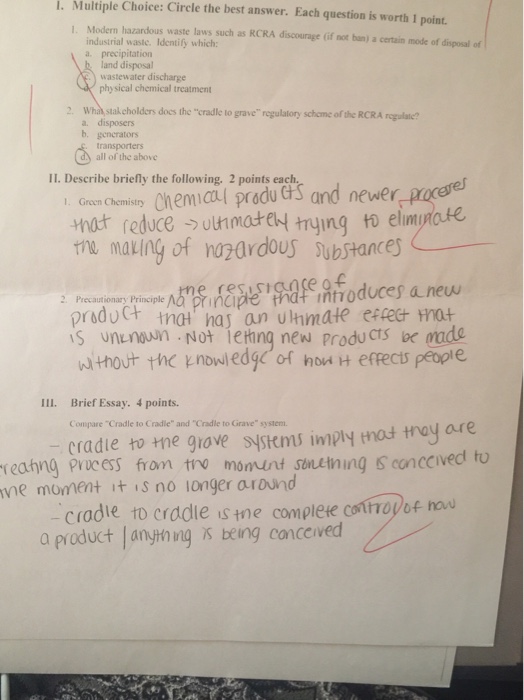 Solved Modern hazardous waste laws such as RCRA discourage