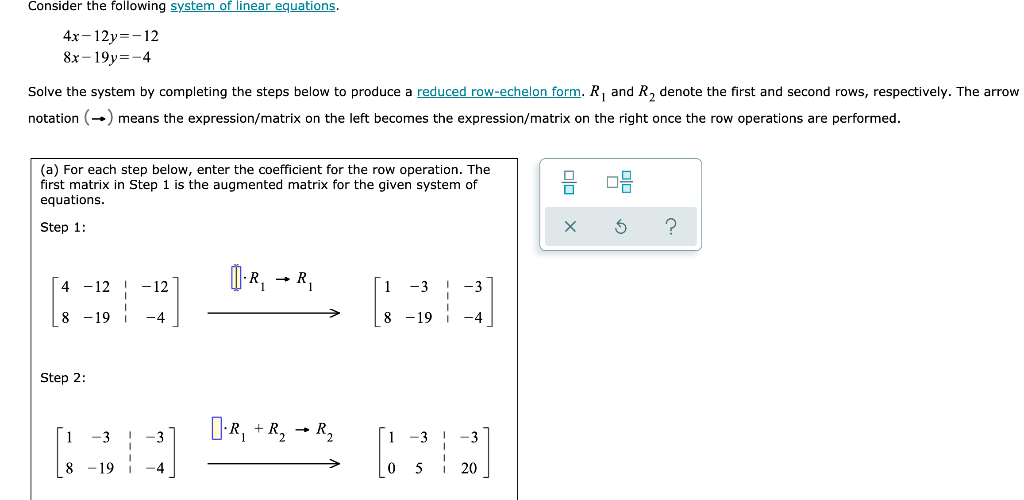 Solved Consider The Following System Of Linear Equations Chegg Com