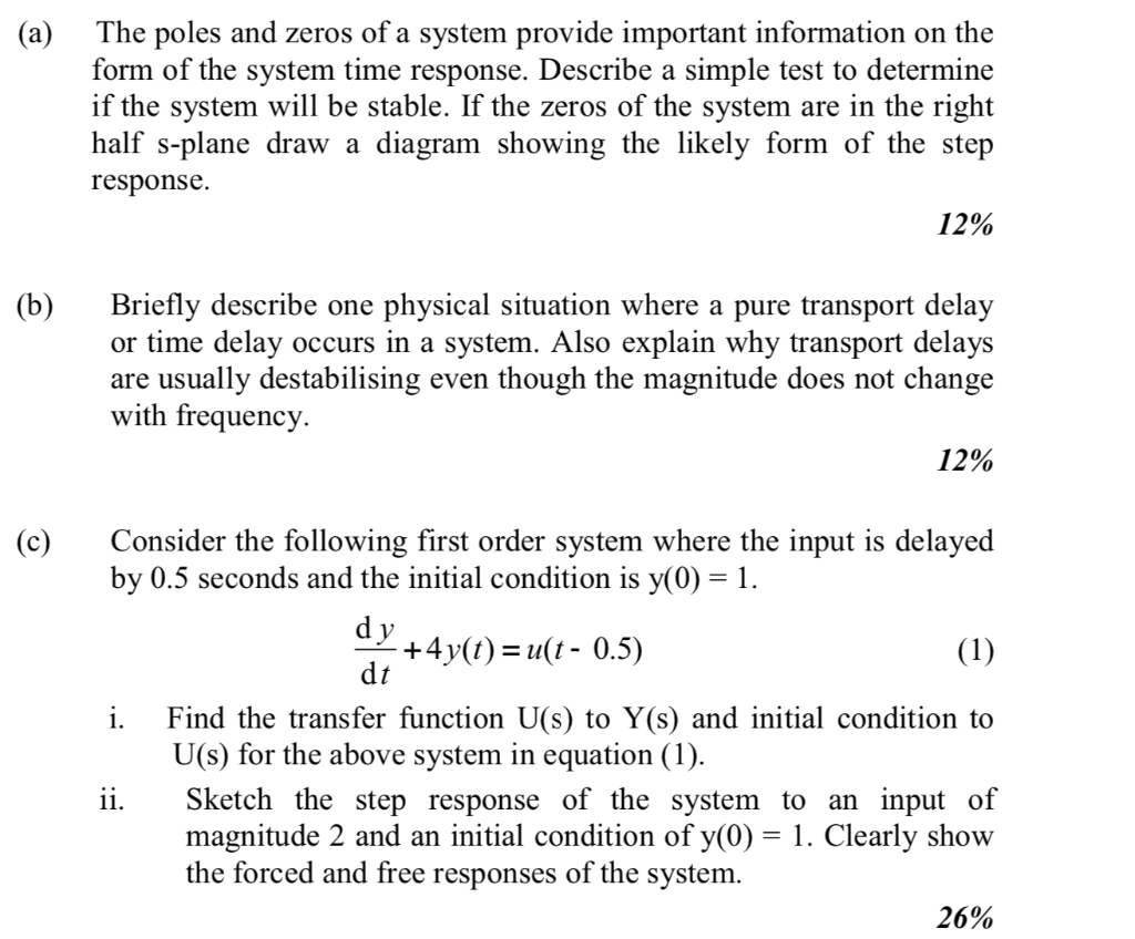 Solved (a) The poles and zeros of a system provide important | Chegg.com