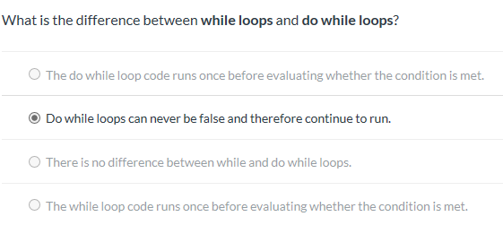 Solved What Is The Difference Between While Loops And Do | Chegg.com