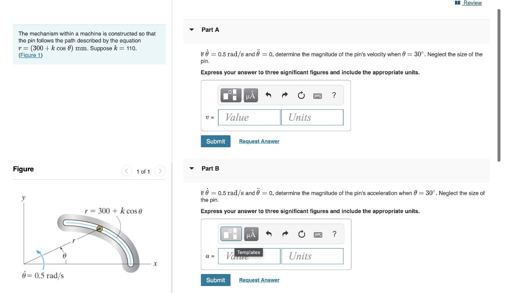 Solved Review Part A The mechanism within a machine is | Chegg.com