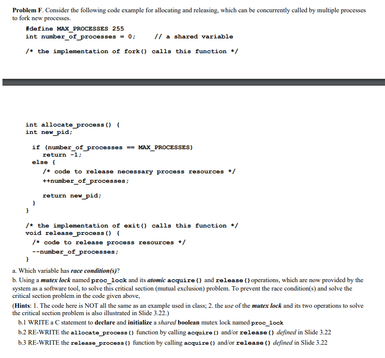 Problem F. Consider the following code example for | Chegg.com