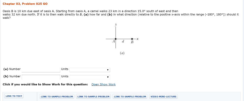 Solved Chapter 03, Problem 025 GO Oasis B Is 10 Km Due East | Chegg.com