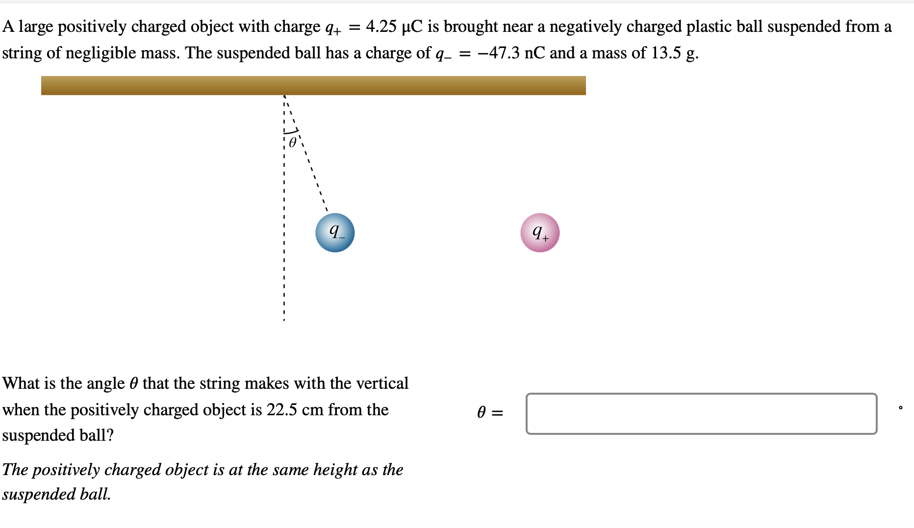 Solved A Large Positively Charged Object With Charge | Chegg.com