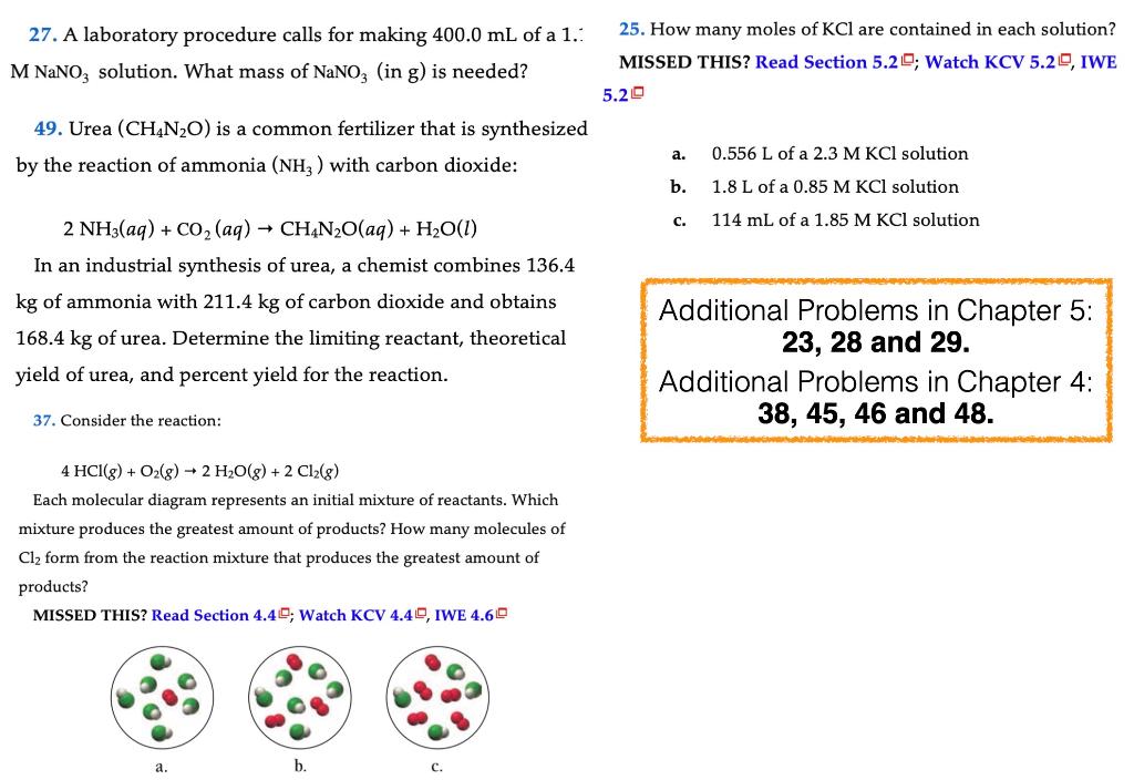 Solved 27. A laboratory procedure calls for making 400.0 mL